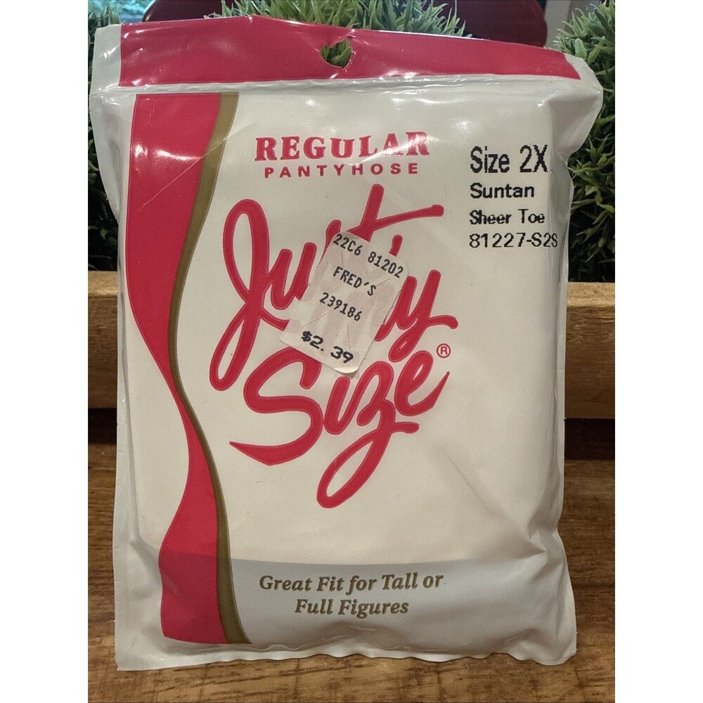 New Just My Size 2X Regular Sheer Toe Pantyhose in SUNTAN NOS by L’eggs